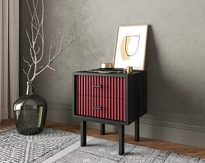 Тумбочка с двумя ящиками "Emerson" арт EM16/red/L в интернет-магазине