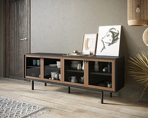 Комод с четыремя стеклянными дверками "Emerson" арт EM12 на заказ в интернет-магазине