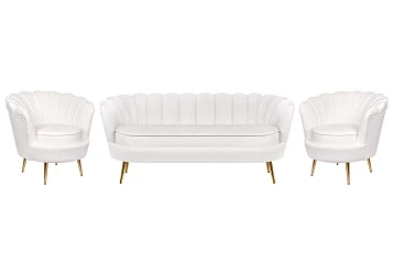 Комплект кресел и дивана ракушка Pearl Triple Beige в интернет-магазине