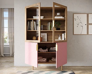 красивый Буфет с двумя дверками "Line" LN11/GR1/pink на заказ