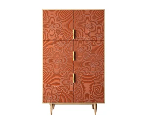 заказать Большой комод с шестью дверками "Line" R20/red в интернет-магазине