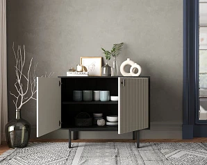 стильный Комод с двумя дверками "Emerson" арт EM02/milky/L на заказ