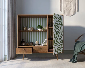 фото Стеллаж с нишей "Berber" принт 28 арт BB28/Print_28 в интерьере