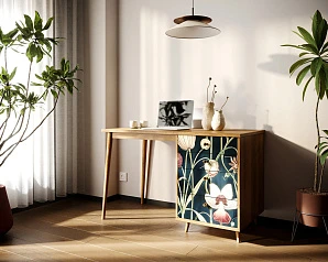 купить Стол рабочий "Berber" с одной тумбой арт BB31/Print_54