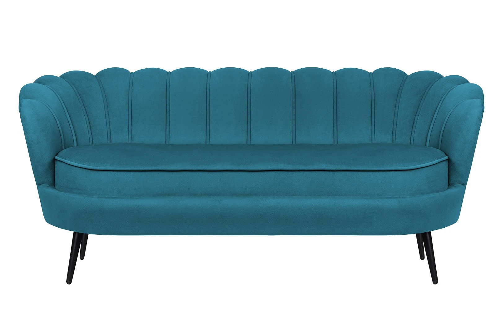 Диван для гостиниц Pearl Triple Marine Velvet на черных ножках в интернет-магазине