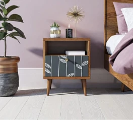 заказать Тумбочка "Berber" с одним ящиком 18 принт арт BB06/Print_18, разноцветная