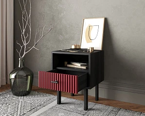 Тумбочка с нижним ящиком "Emerson" арт EM17/red/L на заказ в интернет-магазине