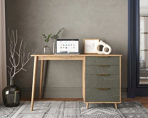 Стол рабочий "Line" одной тумбой R23/browngrey на заказ