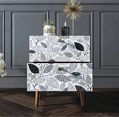 фото Тумбочка "Berber" с двумя ящиками 9 принт арт BB03/Print_09, разноцветная в интерьере