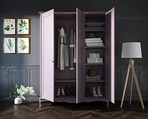 купить стильный Шкаф Leontina Lavanda для одежды трехстворчатый арт ST9327/3L