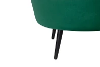 Низкое кресло ракушка Pearl Green V2 на черных ножках