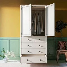 купить Шкаф двухстворчатый "Odri" с 5 ящиками арт od2127KR5 в интернет-магазине