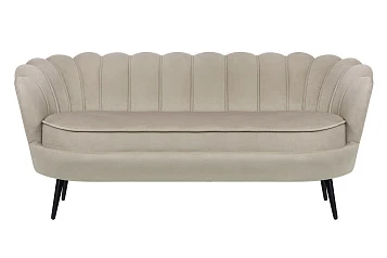 красивый Диван ракушка для гостиниц Pearl Triple Taupe на черных ножках