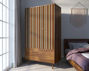 стильный Шкаф трехстворчатый "Berber" принт 20 арт BB02/Print_20