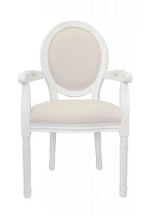 Мягкий стул с подлокотниками Volker Arm Beige and White в интернет-магазине