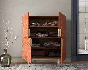 заказать Большой комод с четырьмя дверками "Line" R19/red в интернет-магазине