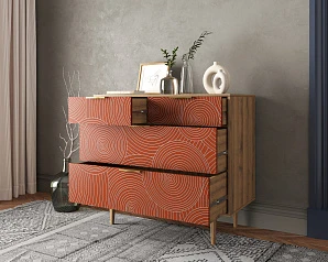 заказать стильные Комод с четыремя ящиками "Line" R22/red