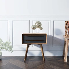 купить Тумба для прихожей "Bruni Black" с двумя ящиками в интернет-магазине