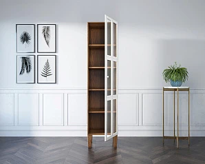 купить Шкаф одностворчатый "Andersen" с рифлеными стеклами арт AN13WH в интернет-магазине