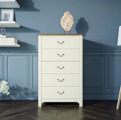 стильный Бежевый комод "Olivia" высокий на 5 ящиков арт GA3005C на заказ