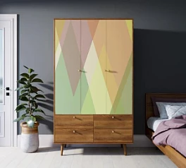 Шкаф трехстворчатый "Berber" принт 16 арт BB02/Print_16 на заказ в интернет-магазине