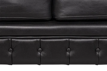 стильный Диван из черной кожи Chesterfield Black Leather 2S на заказ