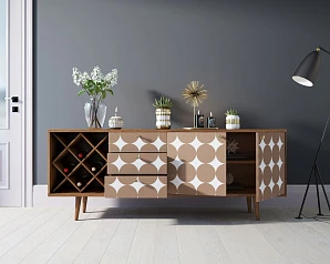 купить Комод "Berber" удлиненный с бутылочницей 17 принт арт BB15/Print_17