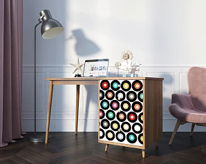 купить стильный Стол рабочий "Berber" принт 37 с одной тумбой арт BB31/Print_37