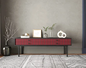 стильные Консоль с двумя ящиками "Emerson" арт EM23/red/L