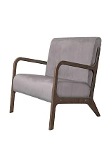 красивые Низкое кресло с деревянными подлокотниками Mody Grey серый