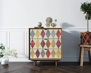 фото Комод в Скандинавском стиле "Bruni print" на три ящика арт BR07P в интерьере