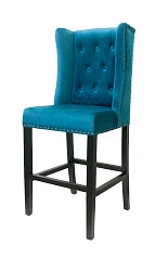 Дизайнерский полубарный стул Skipton Average Blue Velvet