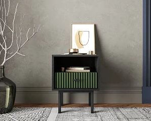 Тумбочка с нижним ящиком "Emerson" арт EM17/green/L на заказ