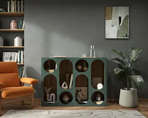 Стеллаж широкий ROSA арт. R16 в интерьере