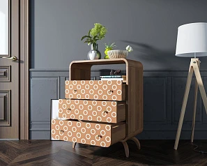 красивые Высокий комод "Ellipse print" с тремя ящиками принт 3 арт EL04/print_3 на заказ