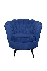 купить красивое Низкое кресло ракушка Pearl синий на черных ножках в интернет-магазине