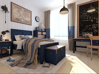 купить красивые Кровать односпальная "Jules Verne" 120*200 арт JV12ETGB