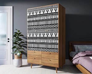 красивый Шкаф трехстворчатый "Berber" принт 19 арт BB02/Print_19 в интернет-магазине