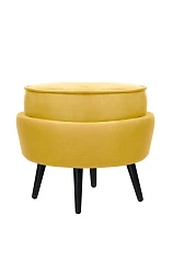 заказать Пуф Pearl Adorn Yellow на черных ножках