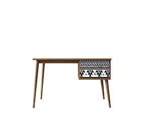 стильный Стол рабочий "Berber" принт 19 с одной тумбой арт BB20/Print_19 на заказ