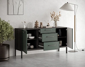 фото Комод две дверки и три ящика "Nicole" арт NEM08G в интерьере