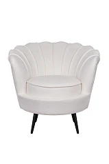 фото Кресло ракушка Pearl Beige на черных ножках в интерьере