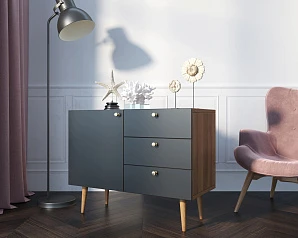 купить стильные Комод "Berber" три ящика и дверка 33 принт арт BB34/Print_33 в интернет-магазине