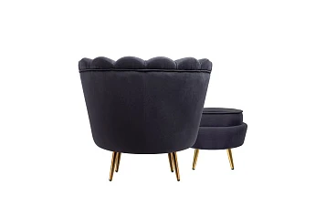 Кресло с пуфом ракушка Pearl Black