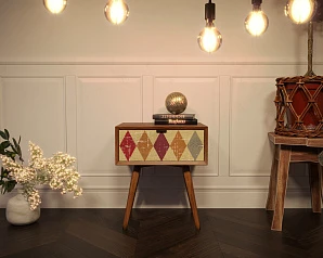 заказать стильные Тумба для прихожей в Скандинавском стиле "Bruni print" с ящиком