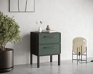заказать стильные Тумбочка с двумя ящиками "Nicole" арт NEM16G Зеленый