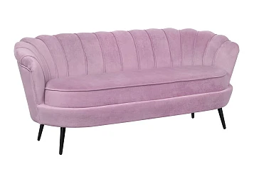 Диван ракушка Pearl Triple Pink на черных ножках в интернет-магазине