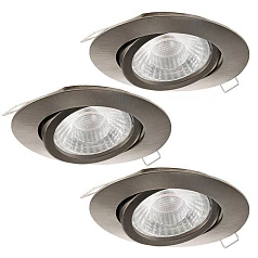 заказать 95359 Комплект светодиодных встраиваемых светильников TEDO пошагово димм., 3х5W(GU10), ?80, алюминий, нике