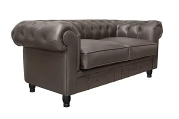 Диван из коричневой кожи Chesterfield Brown Leather 2S
