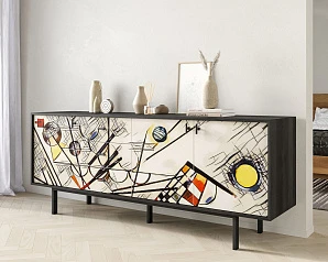 фото Комод с тремя дверками и тремя ящиками "Emerson" by Kandinsky арт EM07/Print_01 в интерьере